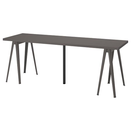 Письменный стол, 200x60 см, темно-серый-черный IKEA LAGKAPTEN ЛАГКАПТЕН, NÄRSPEL НЭРСПЕЛЬ 794.175.57