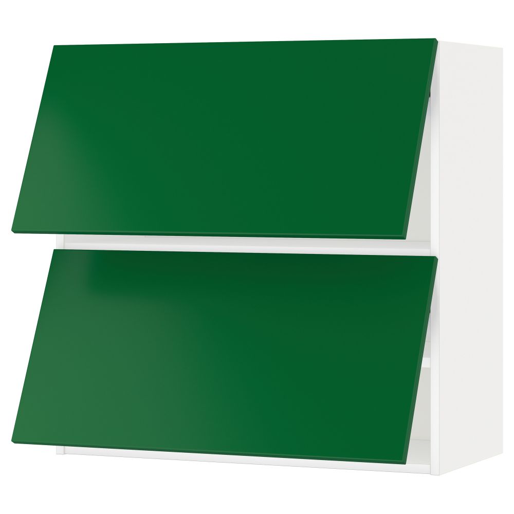Навесной шкаф, 2 дверцы, горизонтальный МЕТОД, белый, Флэди зеленый - схема-чертеж с размерами