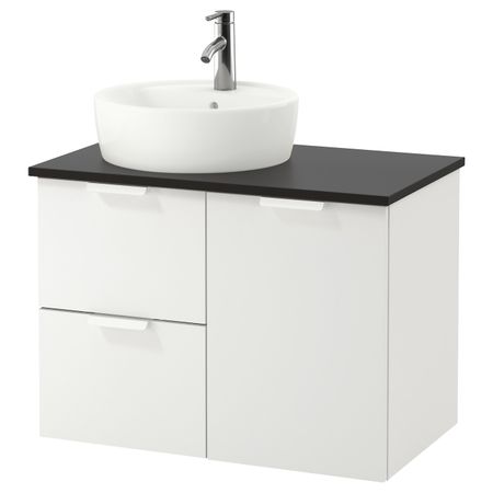 Шкаф с раковиной 45 см, белый/антрацит ДАЛЬШЕР смеситель 82x49x74 см IKEA ГОДМОРГОН/ТОЛКЕН / ТОРНВИКЕН 193.256.45