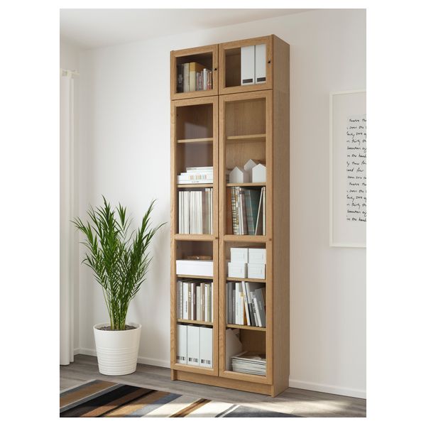 Стеллаж БИЛЛИ / ОКСБЕРГ, дубовый шпон (80x237x30 см) - фото 2