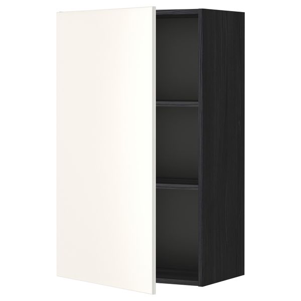 Шкаф навесной с полкой МЕТОД, черный, Веддинге белый - схема-чертеж с размерами