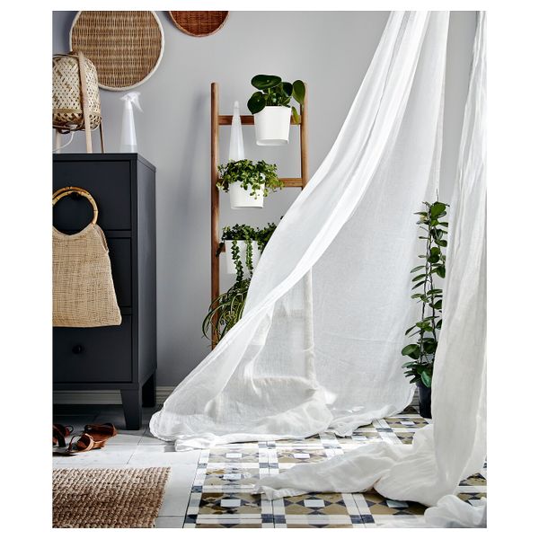 Гардины, 1 пара, белый 145x300 см IKEA ЛЕЙОНГЭП 603.746.14 - схема-чертеж с размерами