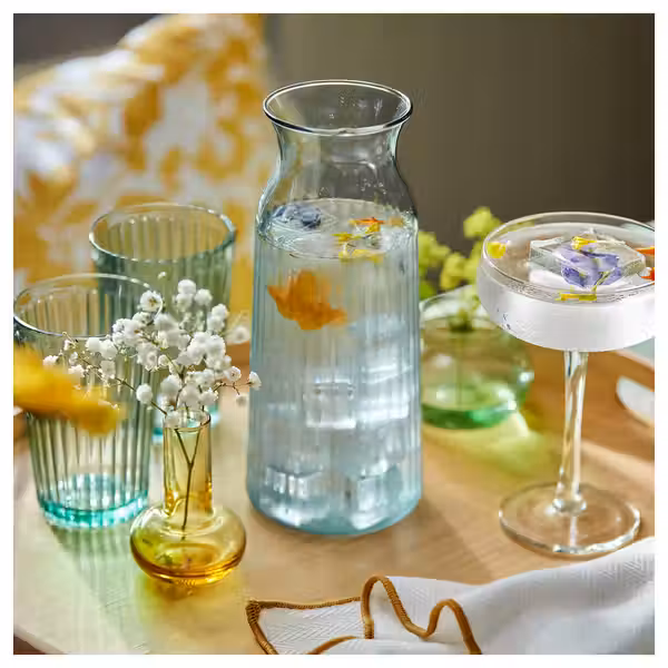 SMÖRFISK СМЁРФИСК Графин - светлая бирюза 1.0 л - схема-чертеж с размерами