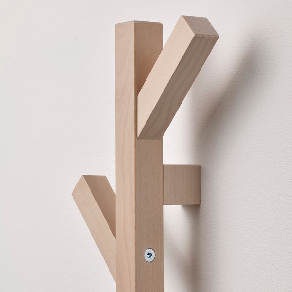 Вертикальная вешалка с крючками, 78 см, береза IKEA TJUSIG ЧУСИГ 105.400.98 - фото 3