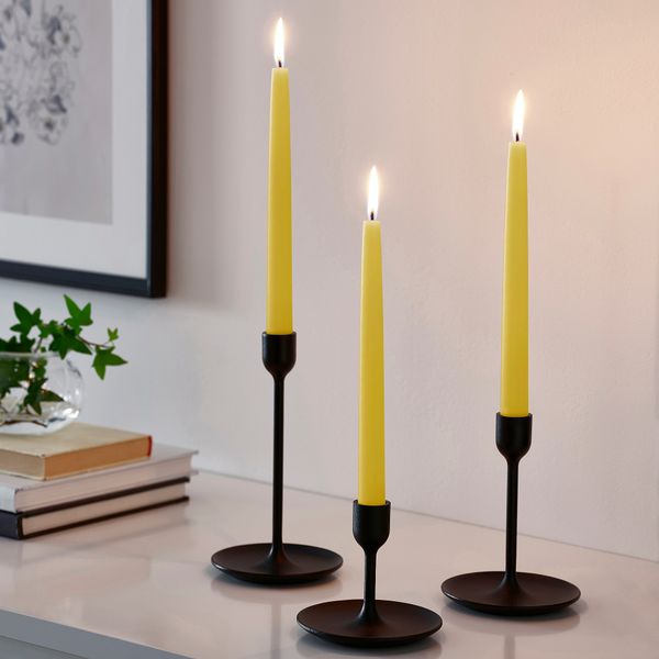 Неароматическая свеча, желтый, 25 см IKEA KLOKHET КЛОКХЕТ 405.928.73 - схема-чертеж с размерами