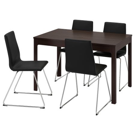 Стол и 4 стула IKEA EKEDALEN ЛЕН ЭКЕДАЛЕН, LILLÅNGEN ЛИЛЛОНГЕНÅNÄS 794.951.35