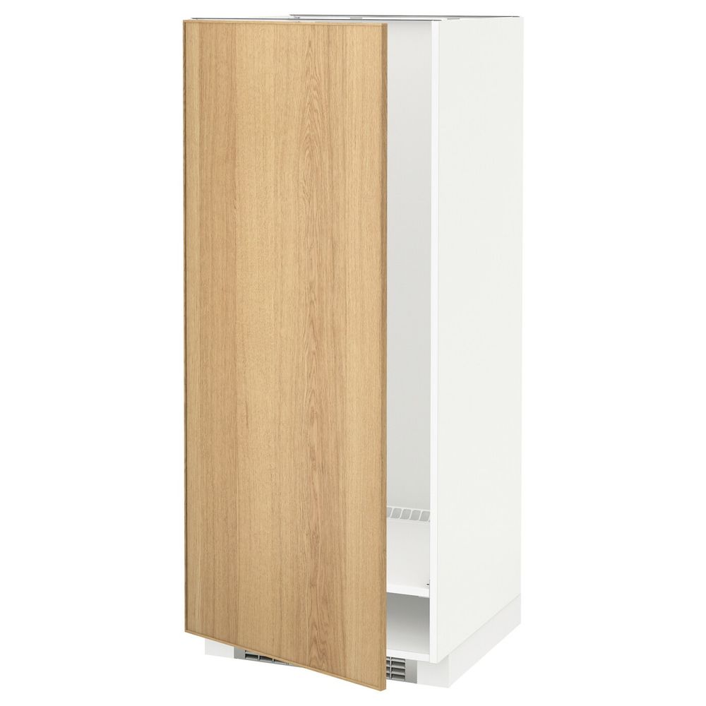 Высокий шкаф для холодильник/мороз, белый/Экестад дуб 60x60x140 см IKEA METOD МЕТОД 092.256.46 - фото 1