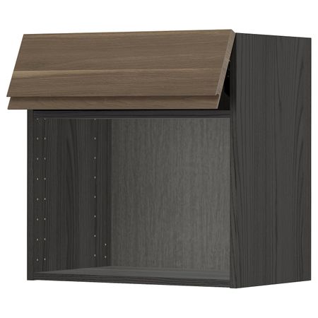 Навесной шкаф для СВЧ-печи, черный, Воксторп грецкий орех 60x60 см IKEA МЕТОД 592.247.86
