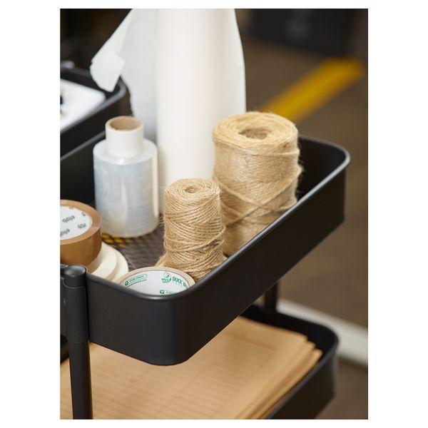 Тележка, черный, 35x45x78 см IKEA RÅSKOG РОСКУГ 903.339.76 - фото 8