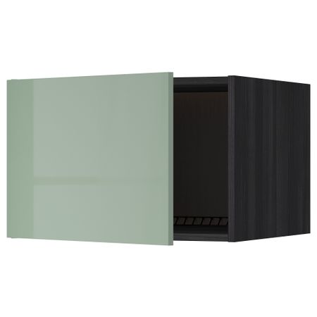 Верхний шкаф на холодильник, морозильник МЕТОД, черный, Калларп светло-зеленый