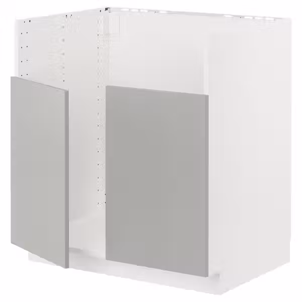 METOD Шкаф для мойки ТАЛЛШЁН - белый/Havstorp светло-серый 80x60 см - фото 1