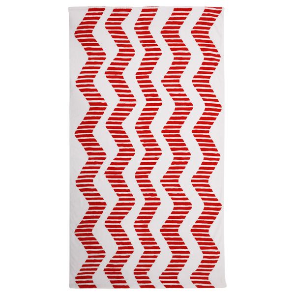 Пляжное полотенце СОММАР 2016, белый/красный (100x180 см) - схема-чертеж с размерами