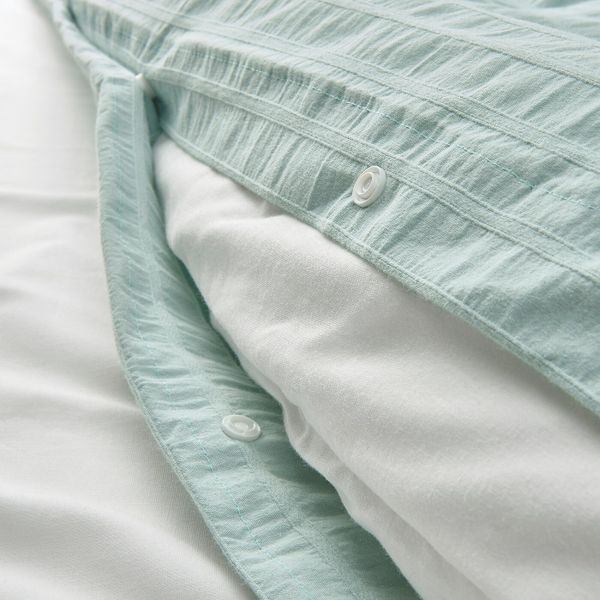 Пододеяльник и 2 наволочки, светлая бирюза 200x200/50x70 см IKEA OFELIA ОФЕЛИА 204.823.52 - фото 2