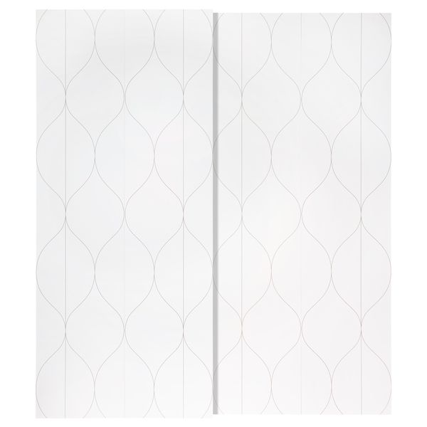 Пара раздвижных дверей СВОРКМО, сетчатый орнамент белый, бежевый - схема-чертеж с размерами