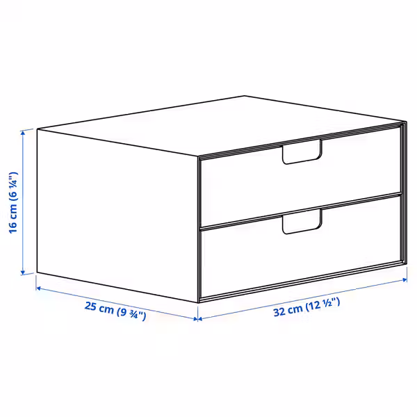 FJÄDERHARV ФЬЕДЕРХАРВ Мини-комод с 2 ящиками - антрацит 32x25 см - фото 9