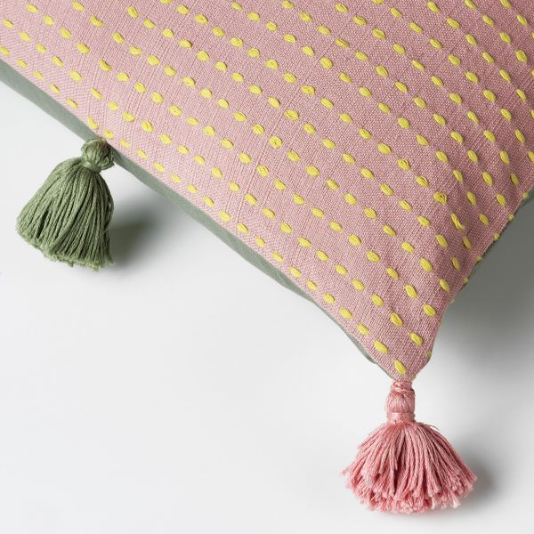 Чехол на подушку, ручная работа розовый/зеленый 50x50 см IKEA KLARAFINA КЛАРАФИНА 304.676.81 - фото 3