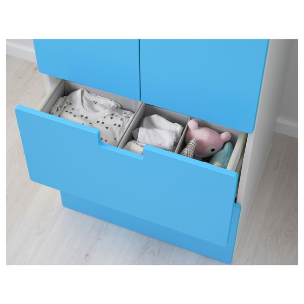 Комбинация для хранения с дверцами, ящиками СТУВА, белый, синий (60x50x192 см) - фото 3