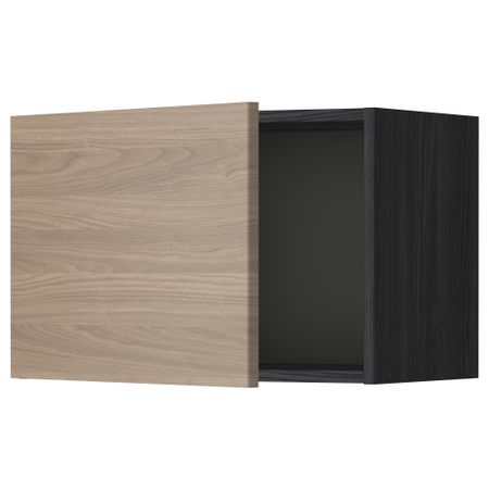 Шкаф навесной МЕТОД, черный, Брокхульт светло-серый