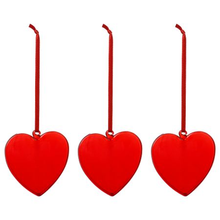 Украшение подвесное ВИНТЕР 2018, стекло, сердце красный (6.5 см)