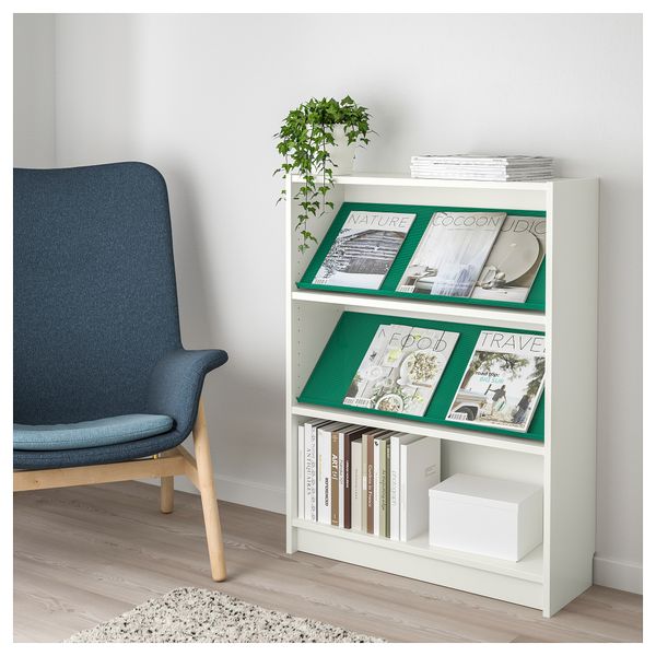 Стеллаж с наклонной полкой БИЛЛИ / БОТТНА, белый, зеленый (80x28x106 см) - фото 2