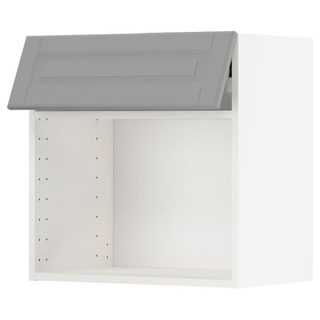 Навесной шкаф для СВЧ-печи, белый/Будбин серый 60x60 см IKEA МЕТОД 092.276.74