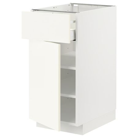 METOD / MAXIMERA Напольный шкаф с ящиком/дверцей - белый/Vallstena белый 40x60 см