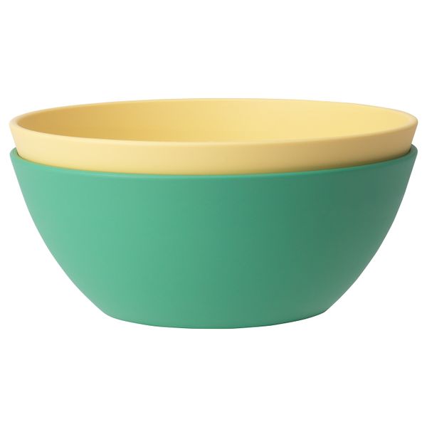 Миска, зеленый, желтый 14 см IKEA HEROISK ХЭРОИСК 004.141.42 - фото 2