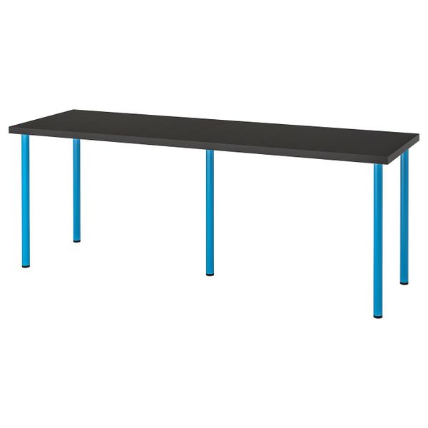 Стол, черно-коричневый/синий 200x60 см IKEA LINNMON ЛИННМОН / ADILS АДИЛЬС 792.790.37 - схема-чертеж с размерами