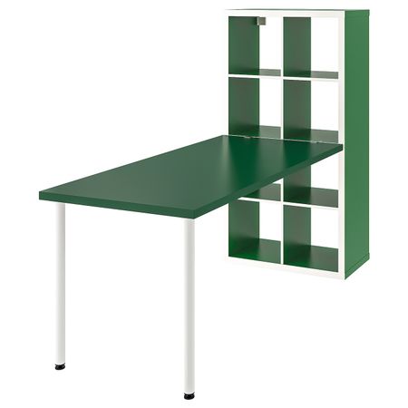 Стол, комбинация, белый/зеленый 77x147x189 см IKEA KALLAX КАЛЛАКС 693.355.76