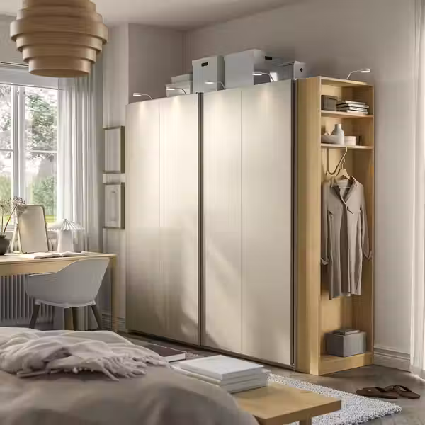 PAX / HASVIK Гардероб с раздвижными дверьми - схема-чертеж с размерами