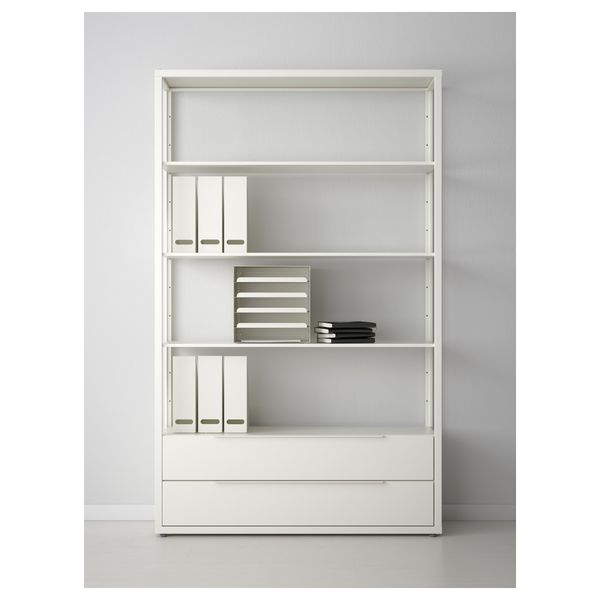 Стеллаж с ящиками, белый, 118x35x193 см IKEA FJÄLKINGE 199.318.65 - фото 3