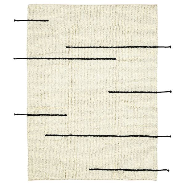 Ковер, неокрашенный черный/ручная работа 133x195 см IKEA LOKALT ЛОКАЛЬТ 904.995.37 - фото 1