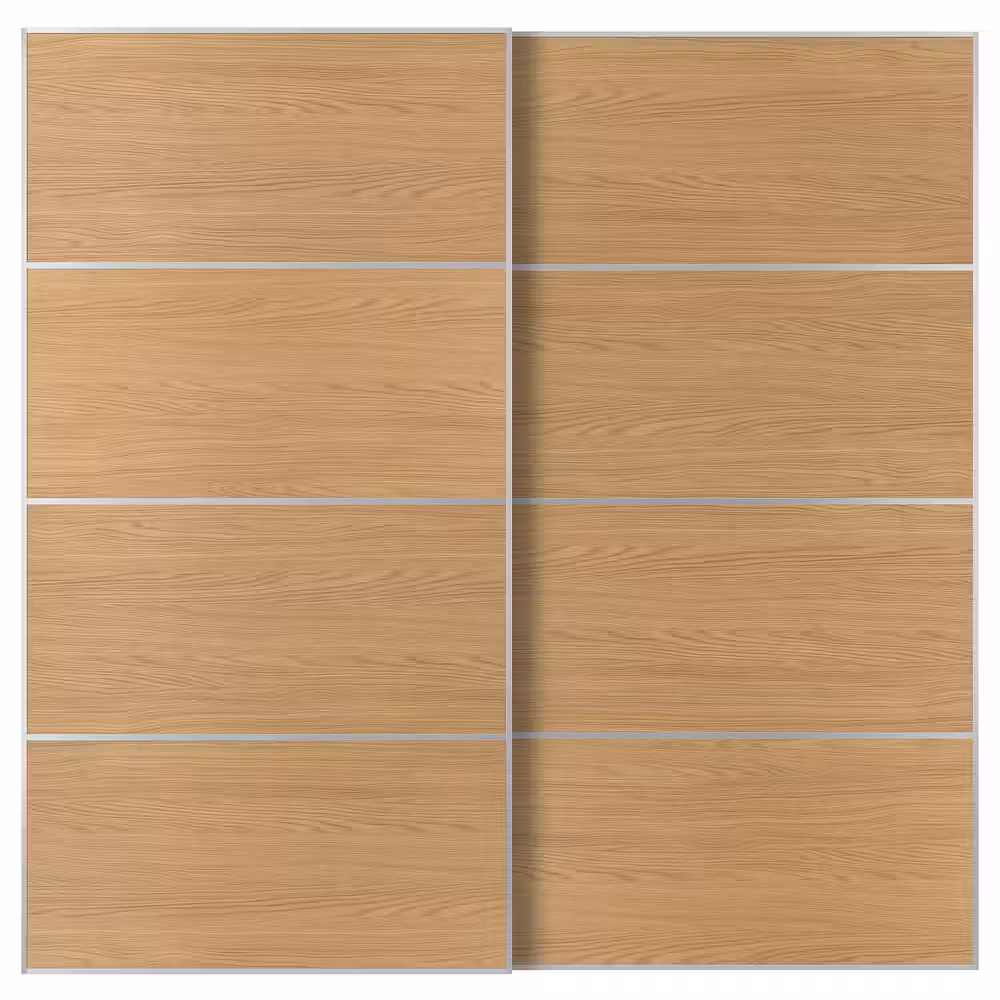 MEHAMN Пара раздвижных дверей - алюминий/двусторонний под дуб 200x201 см - фото 1
