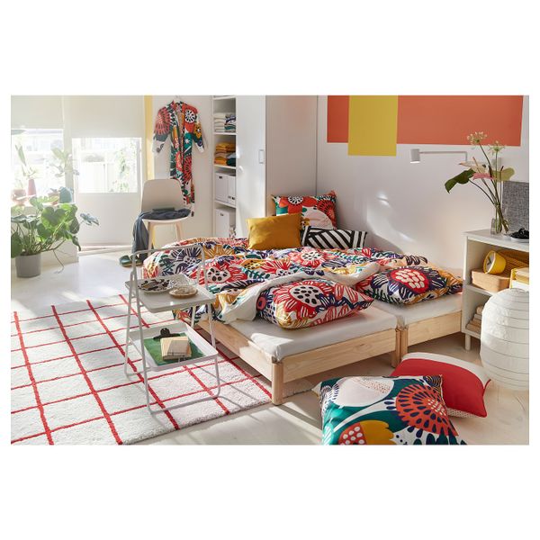 Ковер, длинный ворс, белый, красный 200x200 см IKEA SIMESTED СИМЕСТЕД 004.351.92 - фото 6