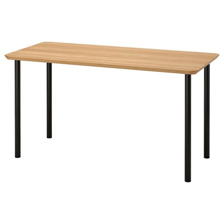 Письменный стол, бамбук/черный 140x65 см IKEA ANFALLARE АНФАЛЛАРЕ / ADILS АДИЛЬС 994.176.98
