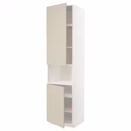 METOD Выс шкаф д/СВЧ/2 дверцы/полки