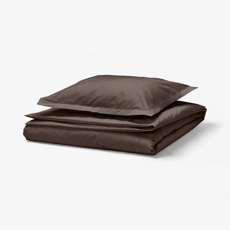 HAMPFLOCKEL Пододеяльник и наволочка - коричневый 150x200/50x60 см
