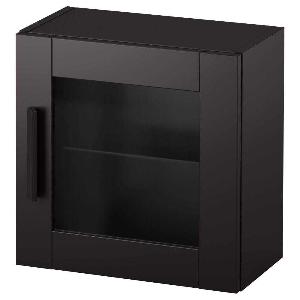 Навесной шкаф со стеклянной дверью БРИМНЭС, черный (39x39 см) - фото 1
