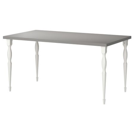 Стол ЛИННМОН / НИПЕН, серый, белый (150x75 см)