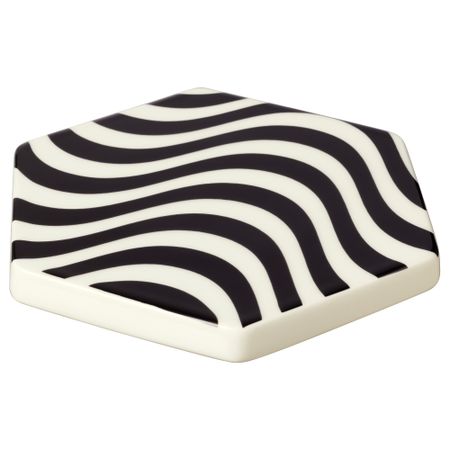 Подставка под горячее ТИЛЛФЭЛЛЕ, черный/белый (15x15 см)