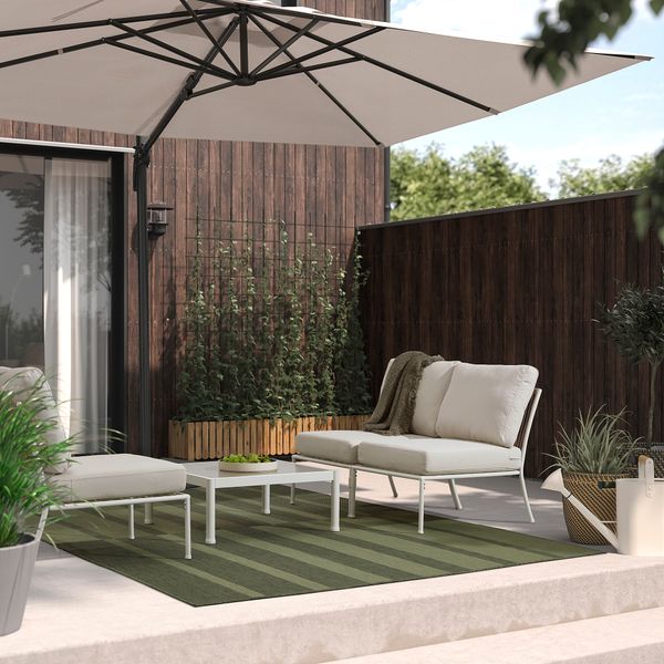 Ковер безворсовый, для дома, улицы, 200x300 см, зеленый IKEA KANTSTOLPE 305.693.21 - схема-чертеж с размерами