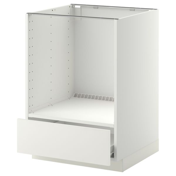 Напольный шкаф для духовки, с ящиком МЕТОД / ФОРВАРА, белый, Хэггеби белый (60x60 см) - фото 1