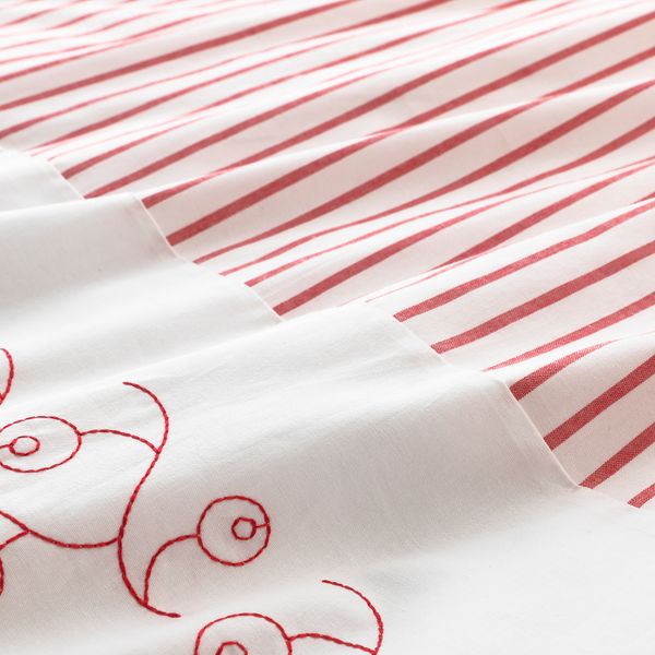 Пододеяльник, наволочка для/кроватки, в полоску/красный 110x125/35x55 см IKEA ГУЛСПАРВ 704.270.75 - фото 3