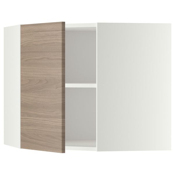 Угловой навесной шкаф с полками, 68x60 см, белый, Brokhult светло-серый IKEA METOD МЕТОД 099.185.91 - фото 2