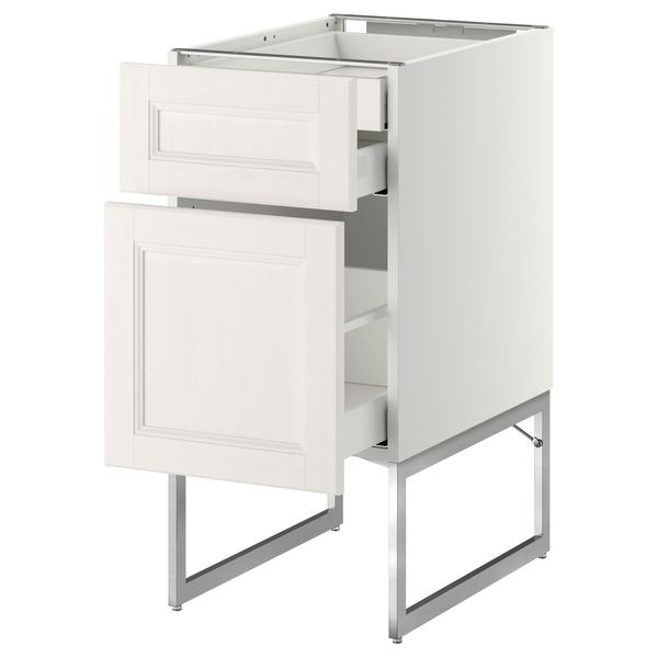 Напольный шкаф 2 фронтальных панели, 2 нижних,1 встроенный ящик МЕТОД / МАКСИМЕРА, белый, Лаксарби белый - схема-чертеж с размерами