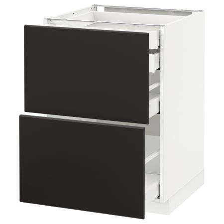 Напольный шкаф 2 фронтальных, 2 низких, 1 средний, 1 Высокий ящик, 60x60 cm IKEA METOD МЕТОД, MAXIMERA МАКСИМЕРА 092.119.13