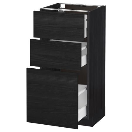 Напольный шкаф с 3 ящиками МЕТОД / МАКСИМЕРА, черный, Тингсрид черный