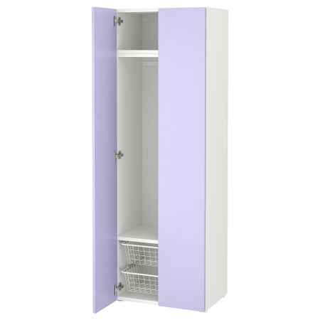 Гардероб, белый, сиреневый, 60x42x181 см IKEA SMÅSTAD СМОСТАД 895.490.05