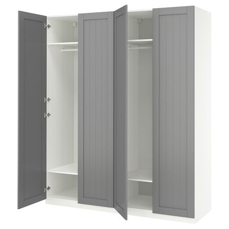 PAX / GULLABERG Гардероб, комбинация - белый/серый 200x60x236 см