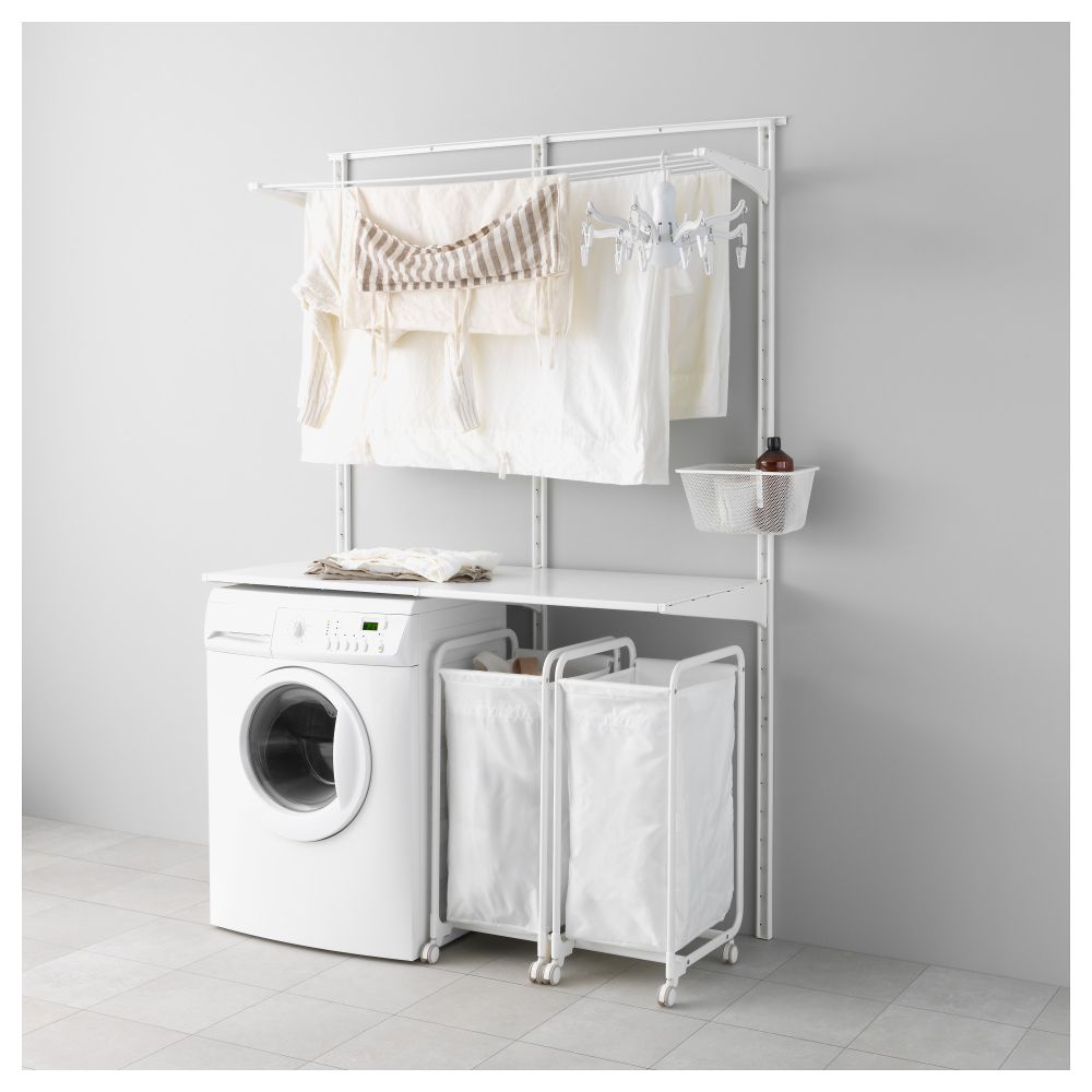 Настенная шина, полки, сушилка АЛЬГОТ, белый (132x60x196 см) - фото 1